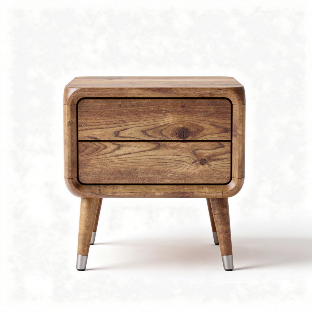 Table de nuit en bois massif avec tiroir dimensions 45 x 40 x 40cm brun