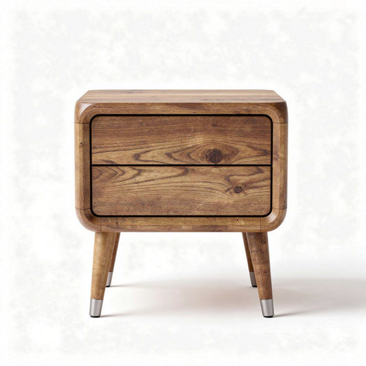 Table de nuit en bois massif avec tiroir dimensions 45 x 40 x 40cm brun