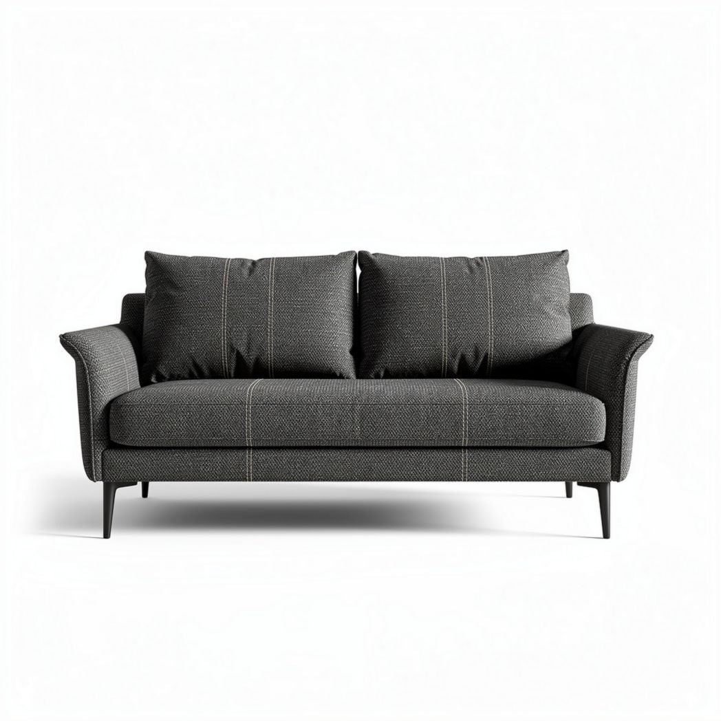 Canapé en tissu gris foncé avec coussins rembourrés 180 x 90 x 80cm