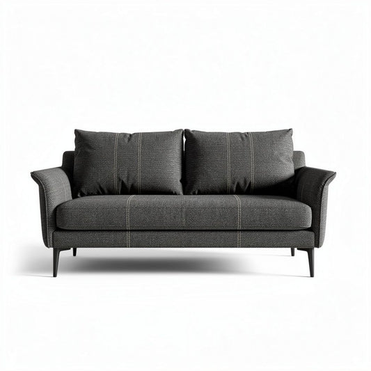 Canapé en tissu gris foncé avec coussins rembourrés 180 x 90 x 80cm